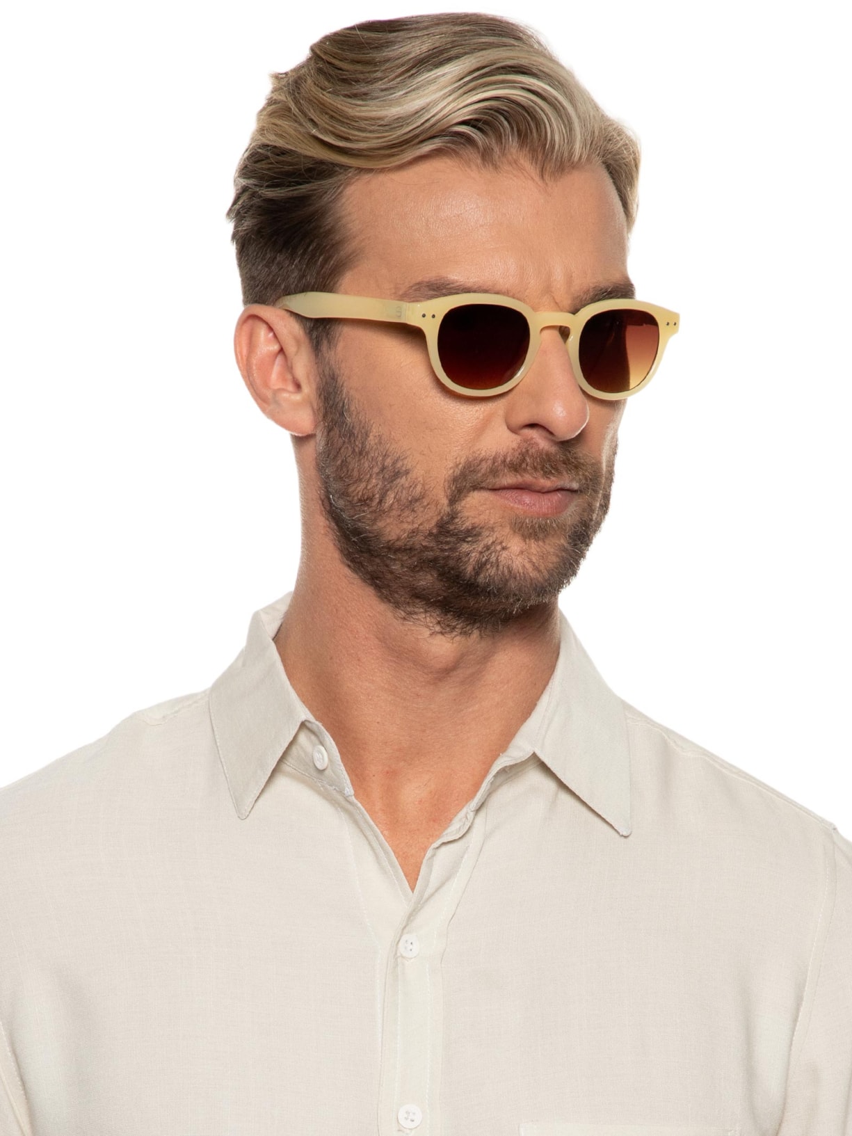 óculos De Sol Unissex C Sun Glossy Ivory Amarelo Izipizi