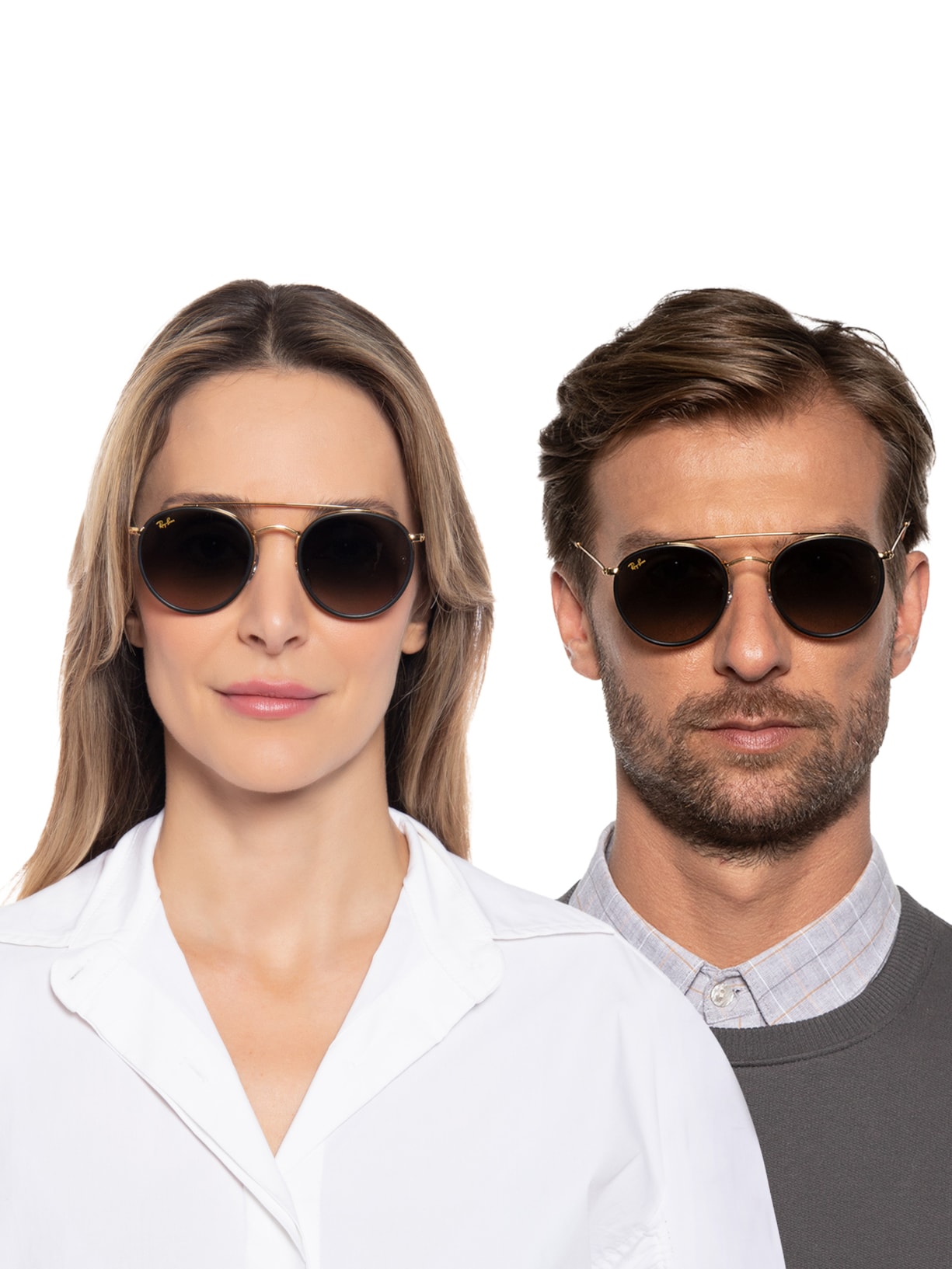 Óculos De Sol Unissex Dourado Ray-ban