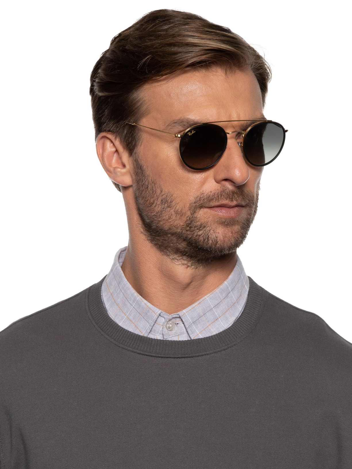 Óculos De Sol Unissex Dourado Ray-ban