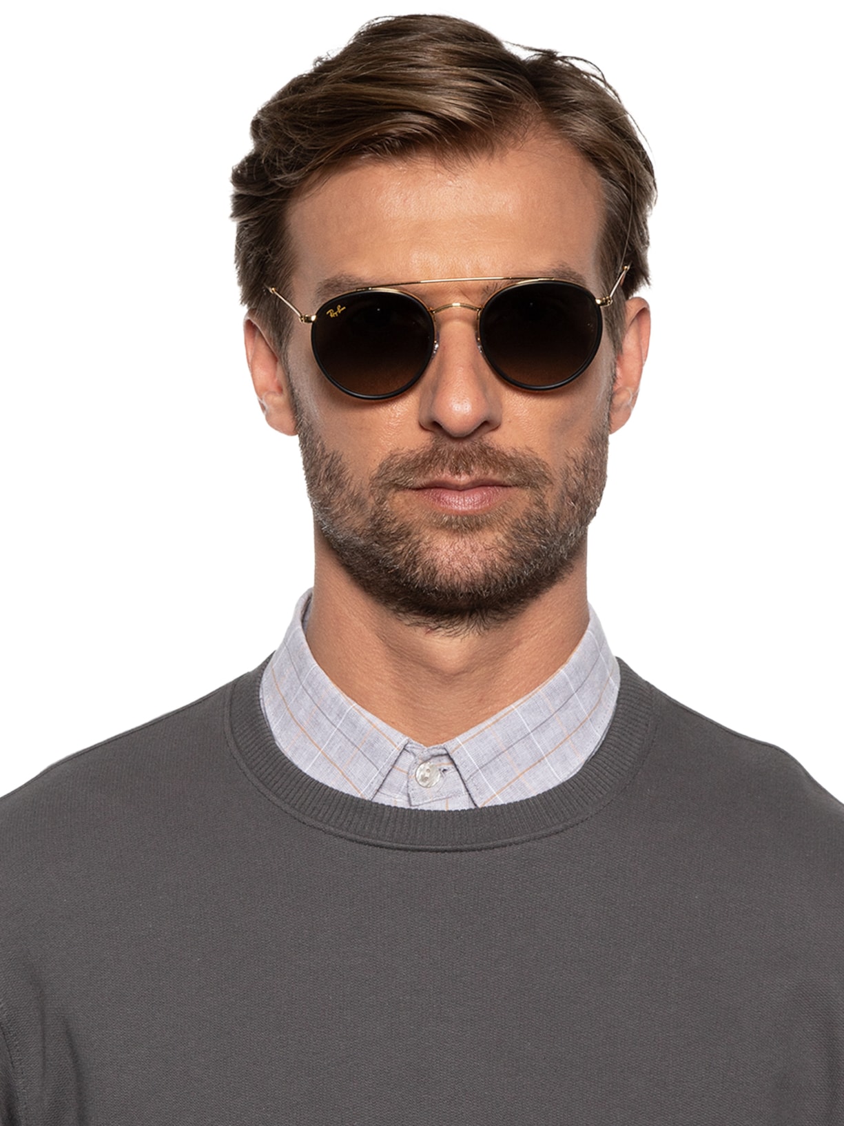 Óculos De Sol Unissex Dourado Ray-ban