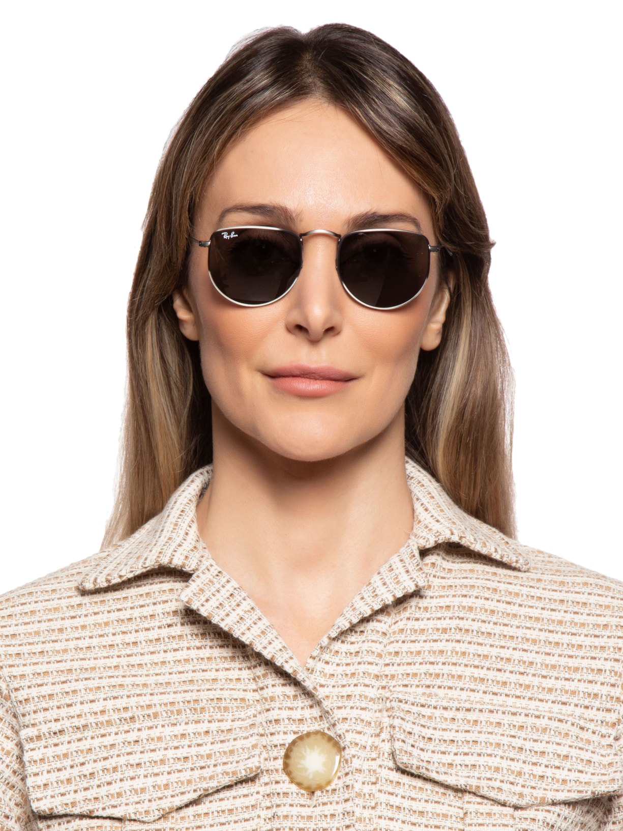 óculos De Sol Unissex Elon Prata Ray-ban