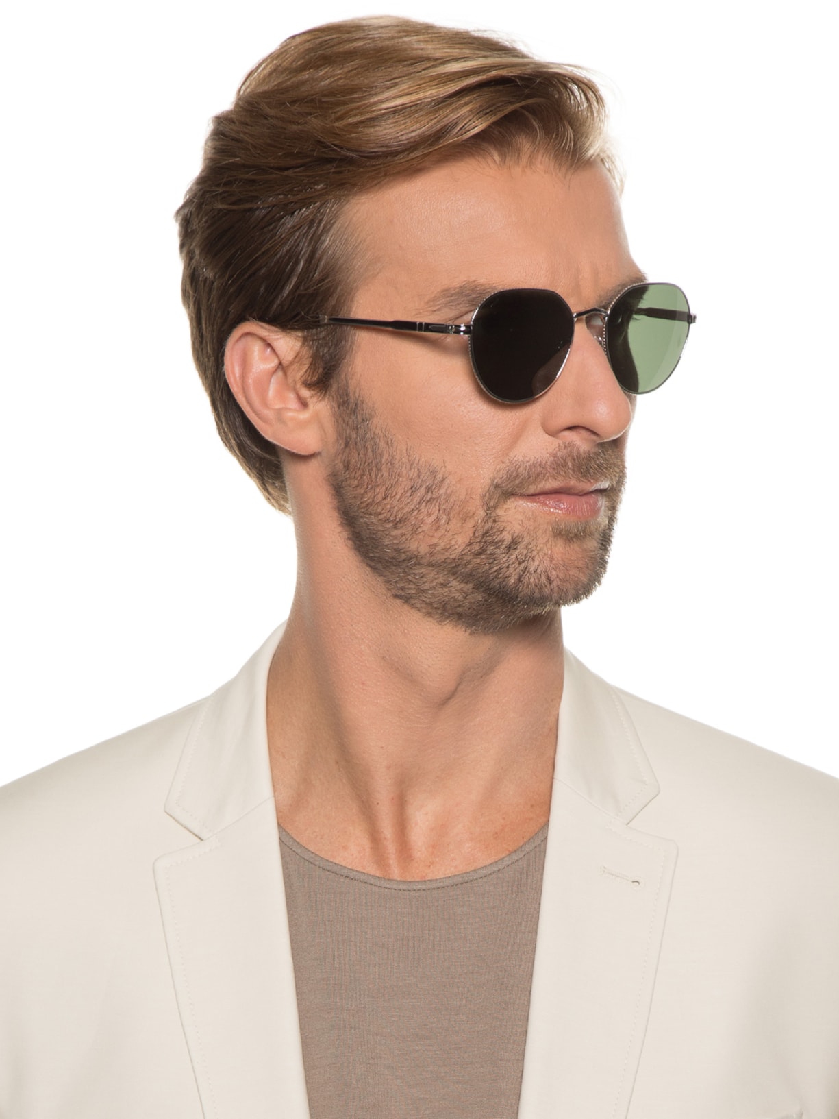 Óculos De Sol Unissex Metalizado Prata Persol