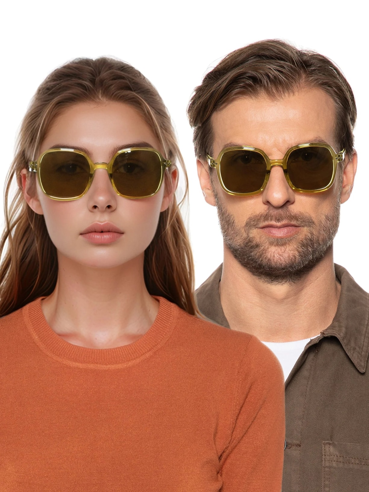 Óculos De Sol Unissex #Office Golden Oversize Square Amarelo Izipizi