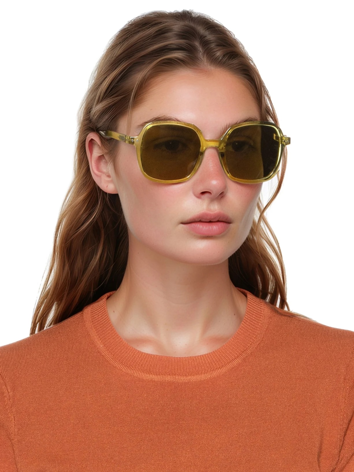 Óculos De Sol Unissex #Office Golden Oversize Square Amarelo Izipizi