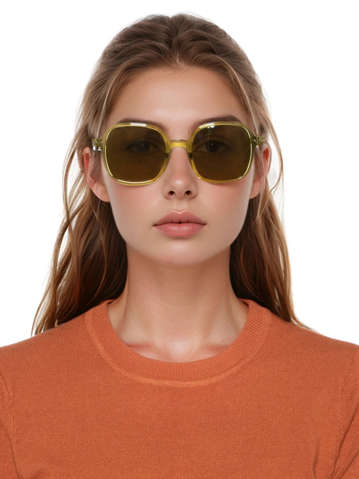 Óculos De Sol Unissex #Office Golden Oversize Square Amarelo Izipizi