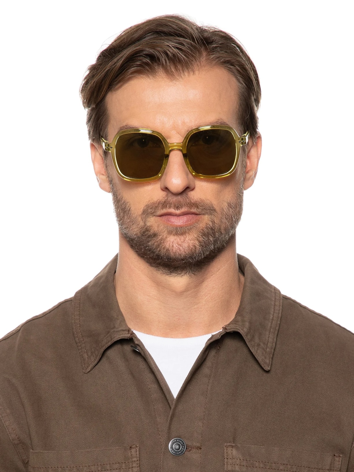 Óculos De Sol Unissex #Office Golden Oversize Square Amarelo Izipizi