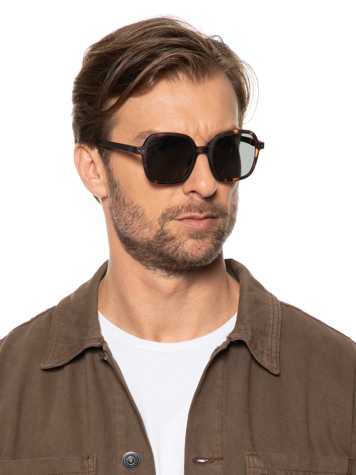 Óculos De Sol Unissex #Office Tortoise Oversize Square Marrom Izipizi