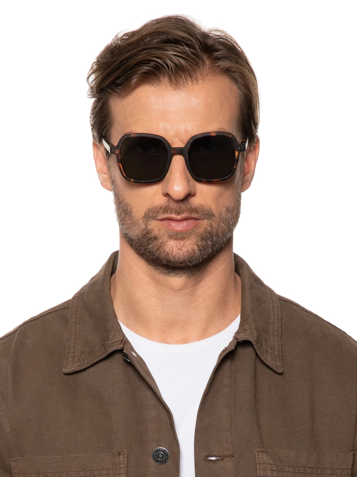 Óculos De Sol Unissex #Office Tortoise Oversize Square Marrom Izipizi