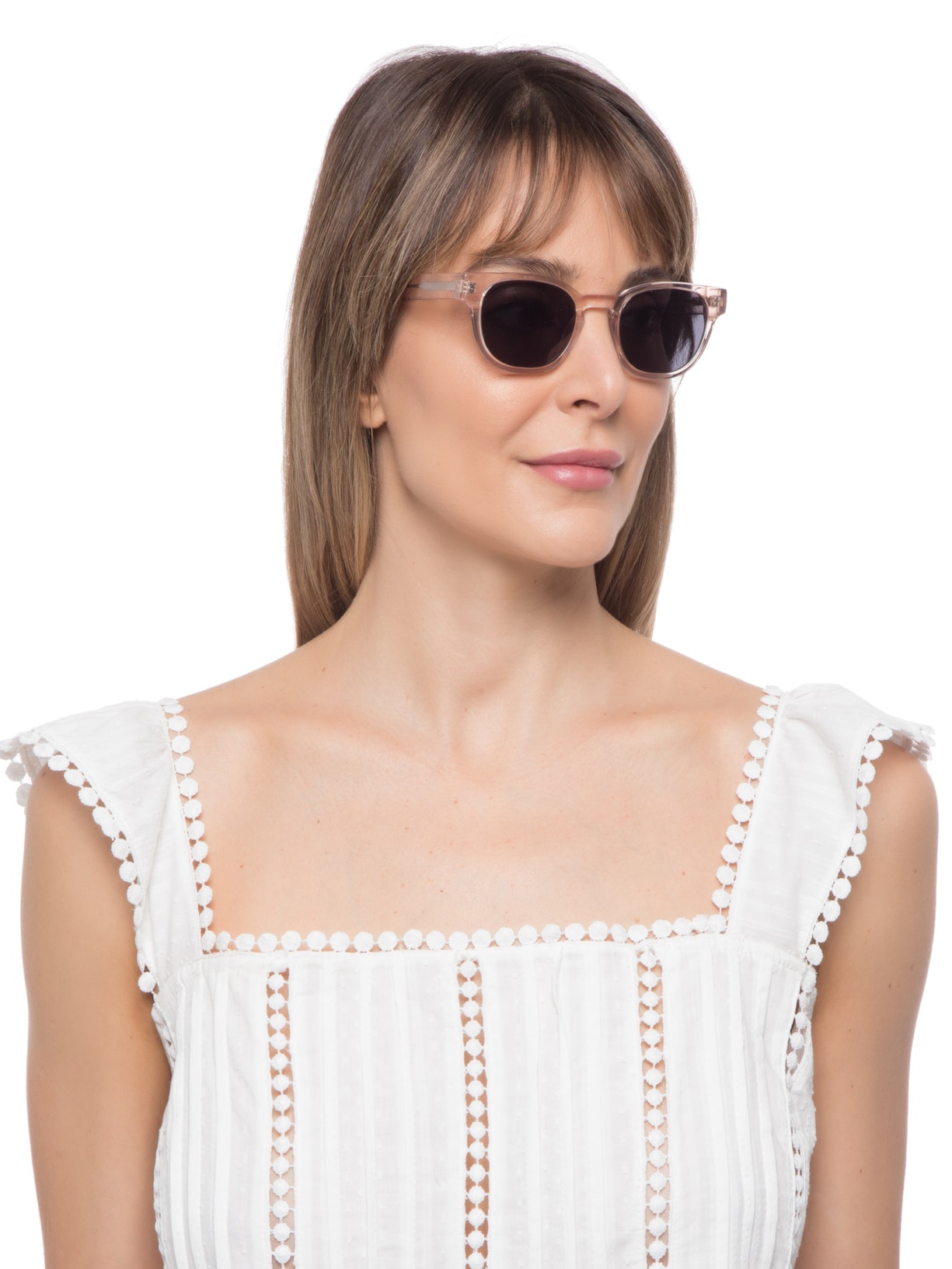 Óculos De Sol Unissex Sasha Cristal Bege Livo