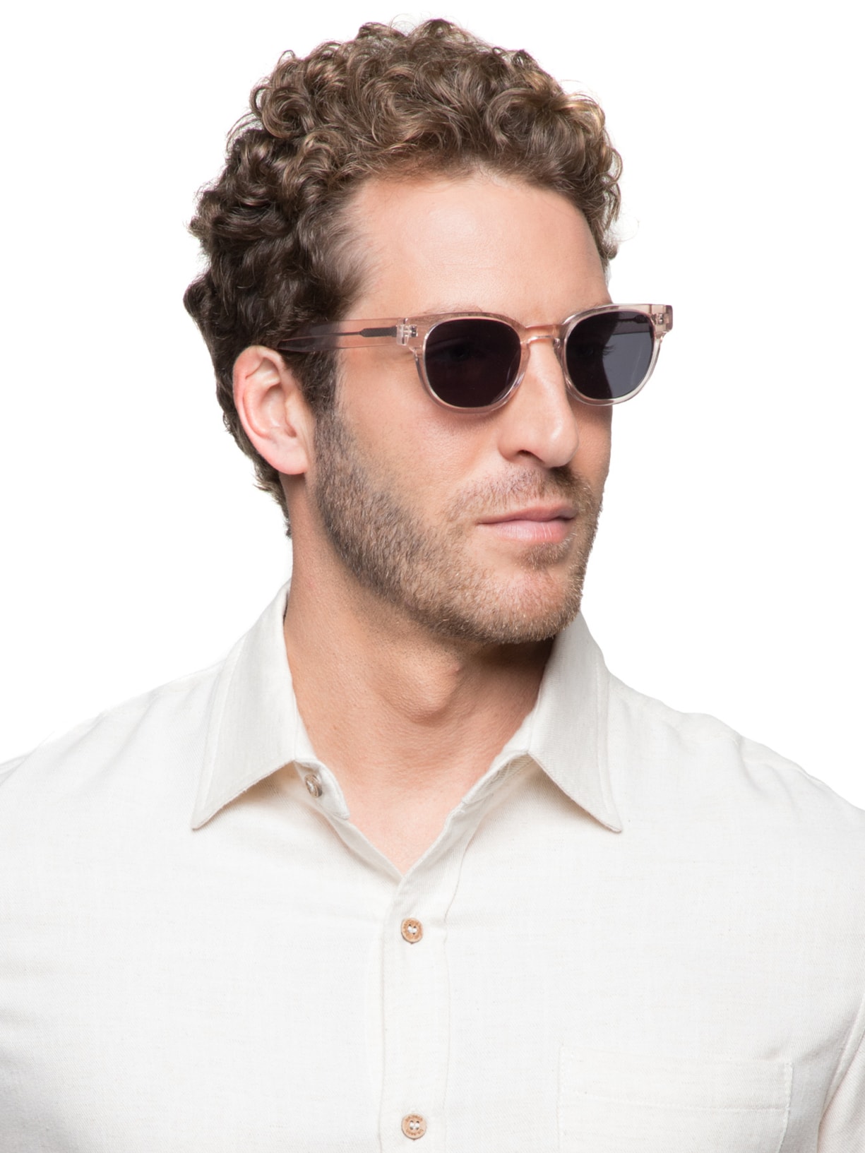 Óculos De Sol Unissex Sasha Cristal Bege Livo