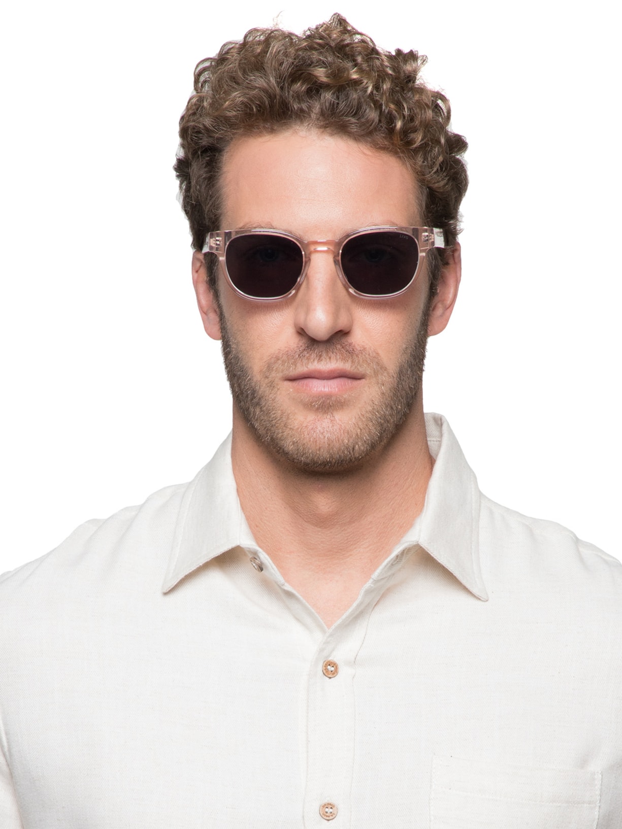 Óculos De Sol Unissex Sasha Cristal Bege Livo