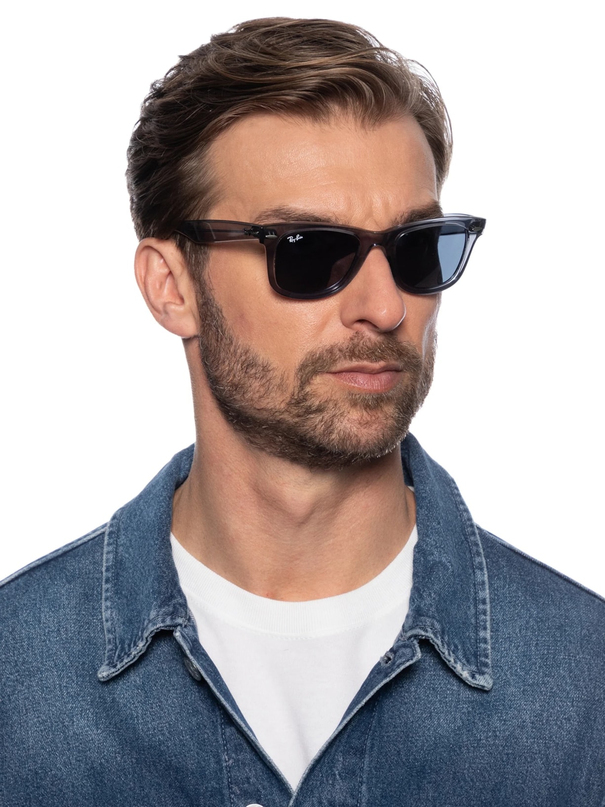 Óculos De Sol Unissex Wayfarer Cinza Ray-ban