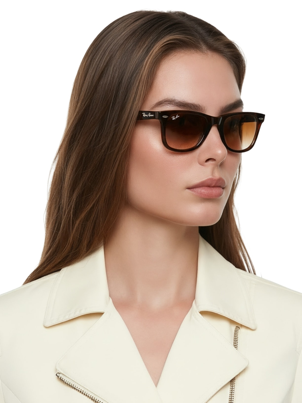 Óculos De Sol Unissex Wayfarer Marrom Ray-ban