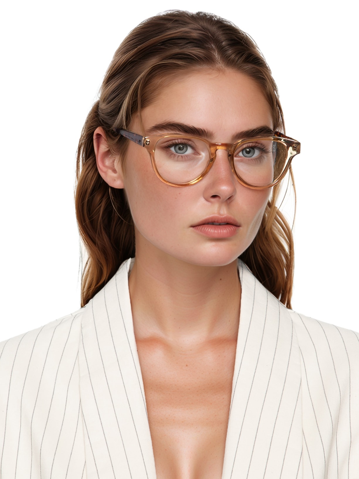 Óculos Feminino Adulto Roma Grau Bege Helena Bordon