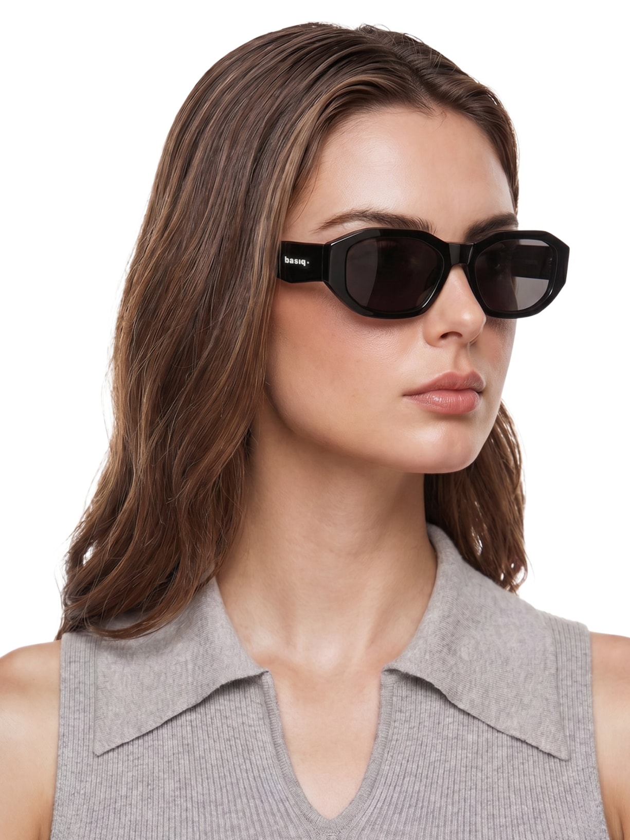 Óculos Feminino Geométrico Preto Basiq