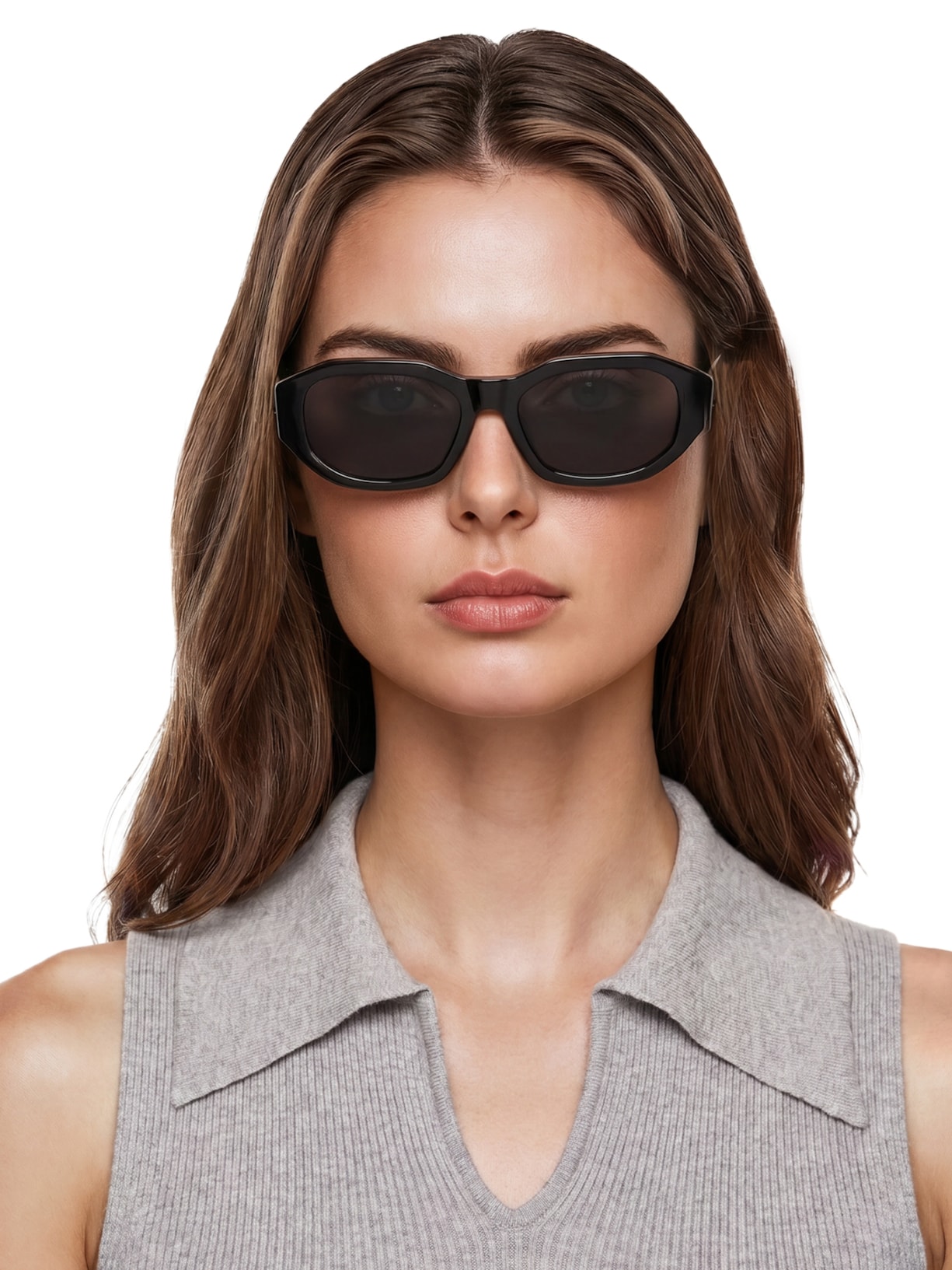 Óculos Feminino Geométrico Preto Basiq