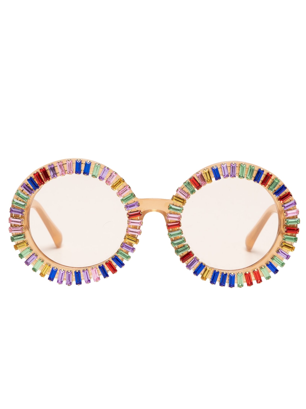 Óculos Feminino Redondo Com Strass - Marrom