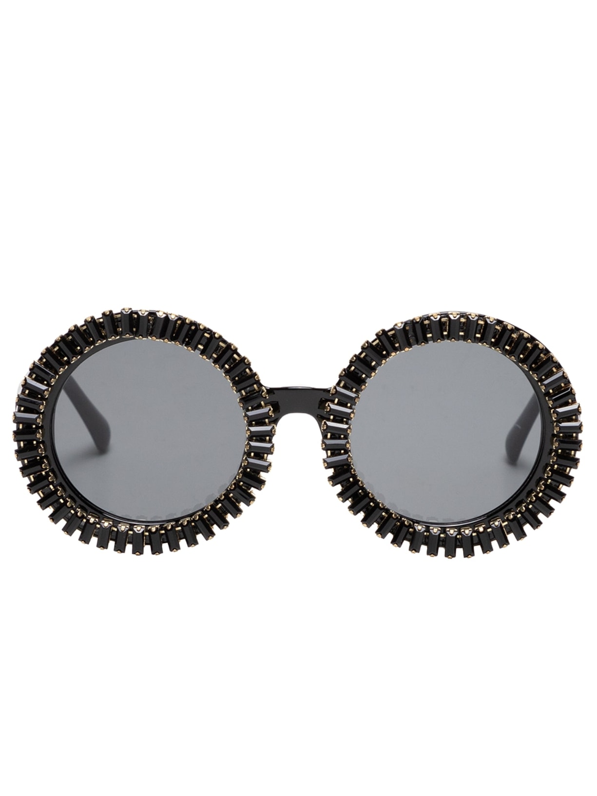 Óculos Feminino Redondo Com Strass - Preto