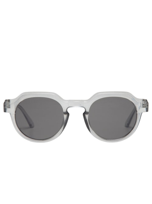 Óculos Feminino Redondo Transparente - Cinza