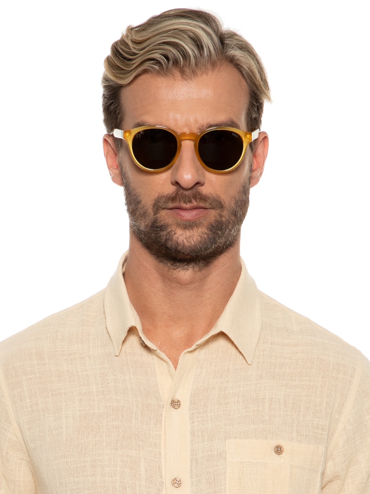 óculos Masculino Transparente Amarelo Polo