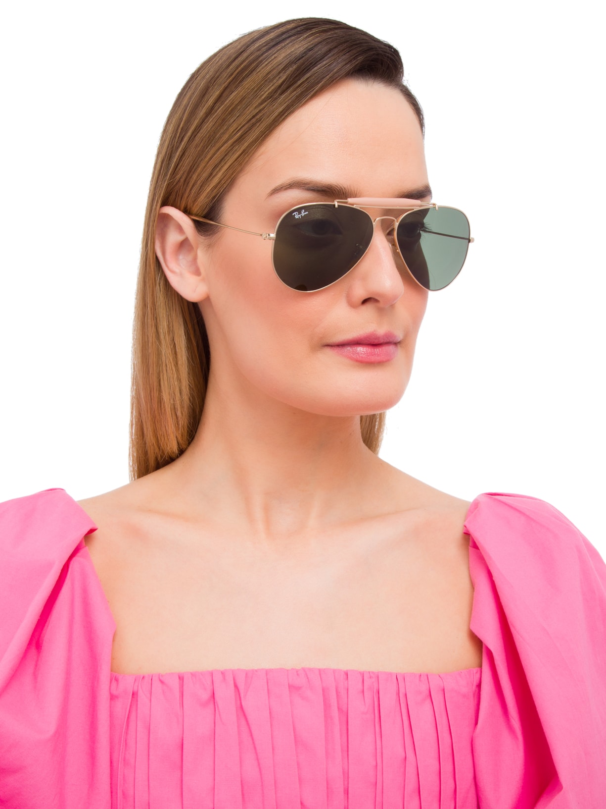 Óculos Solar Unissex Aviator Outdoorsman Dourado Ray-ban