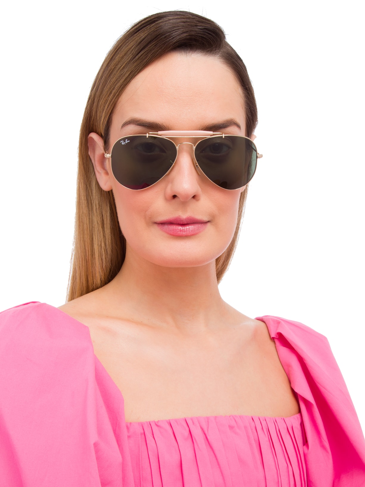 Óculos Solar Unissex Aviator Outdoorsman Dourado Ray-ban