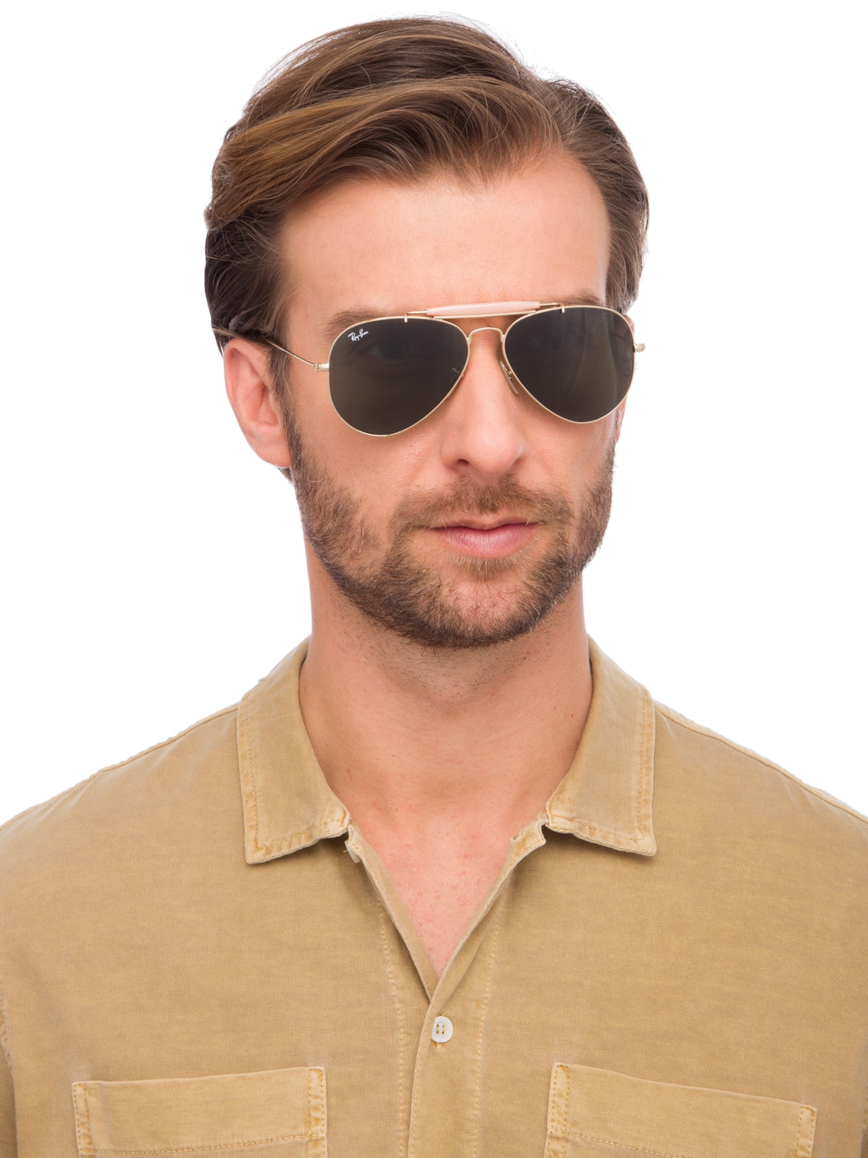 Óculos Solar Unissex Aviator Outdoorsman Dourado Ray-ban
