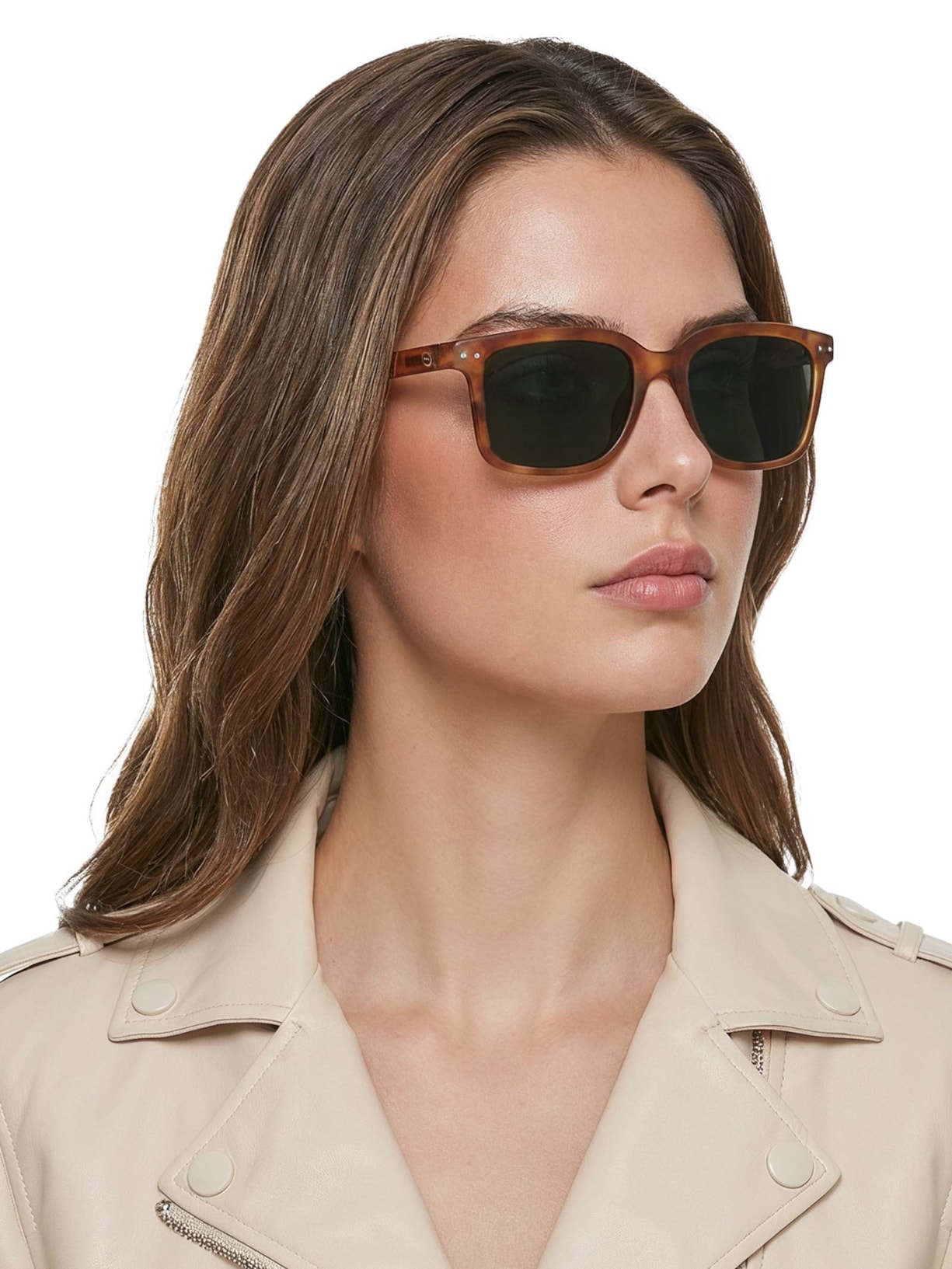 Óculos Unissex L Sun Large Retangular Marrom Izipizi