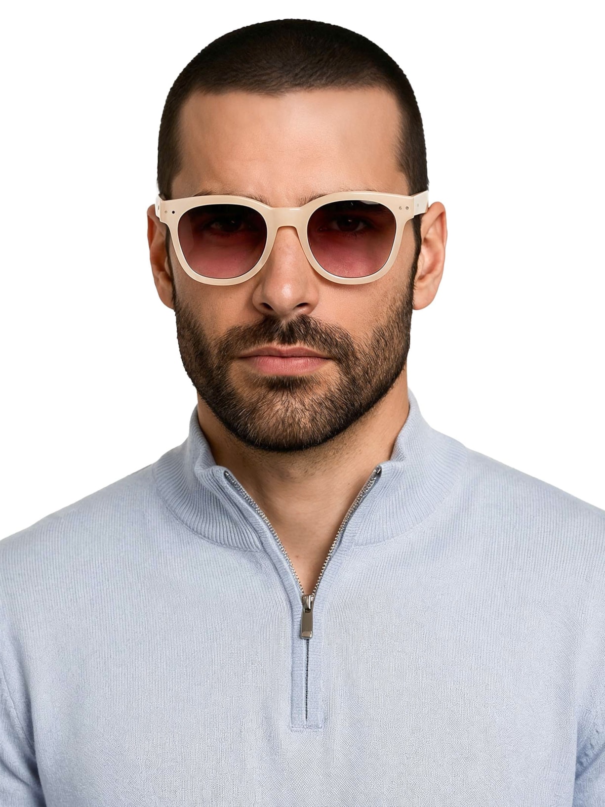 Óculos Unissex N Sun Oversized Trapeze Bege Izipizi