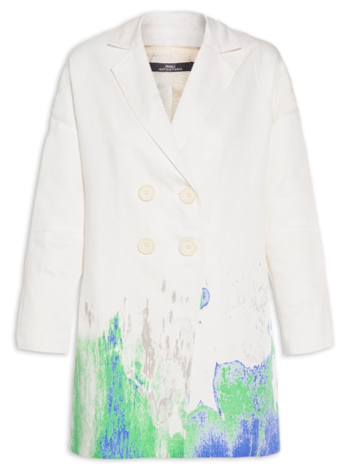 Overtop Feminino Midi White Com Silk - Off White