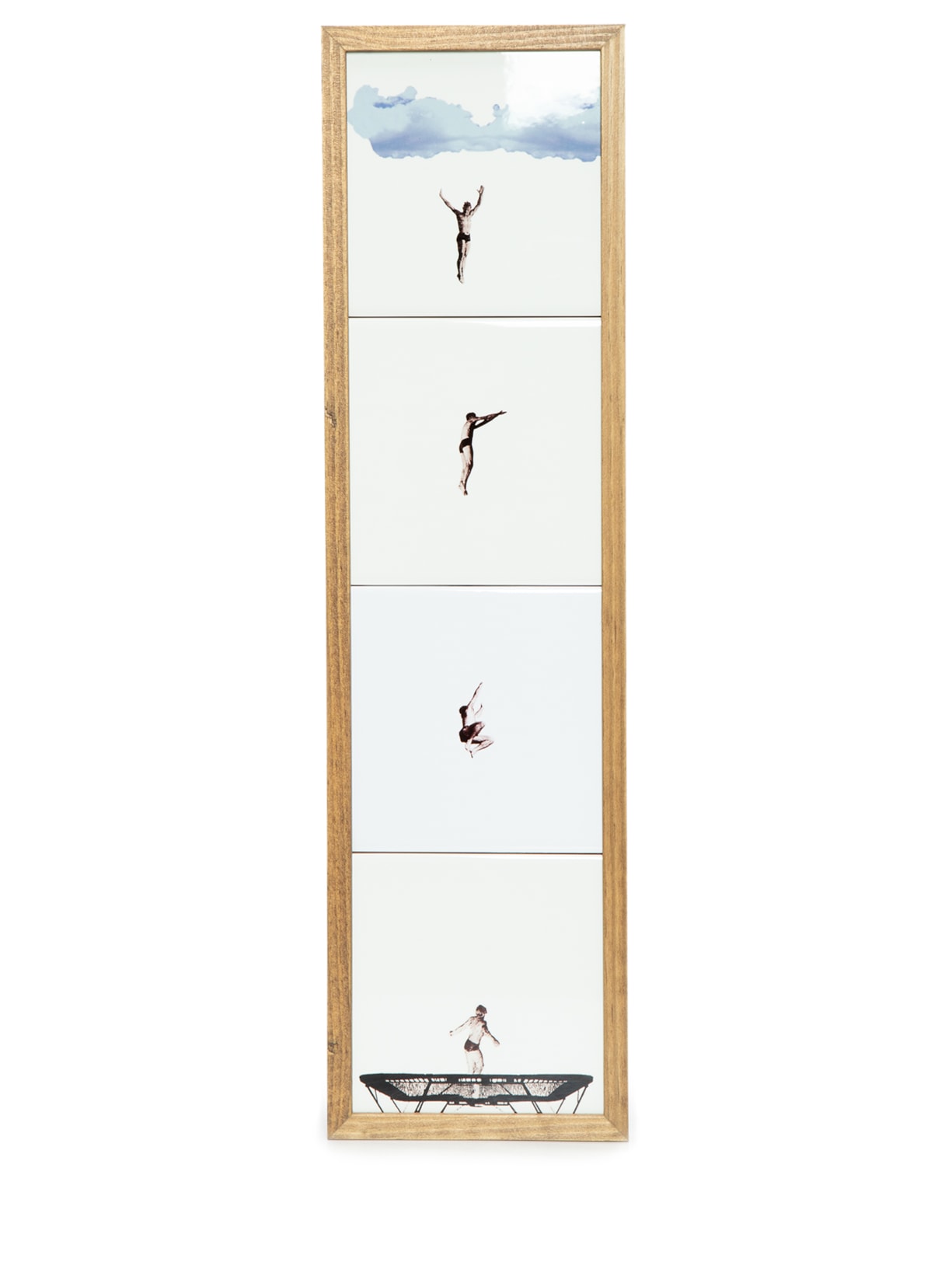 Painel 4 Azulejos Cama Elástica Moldura - Branco