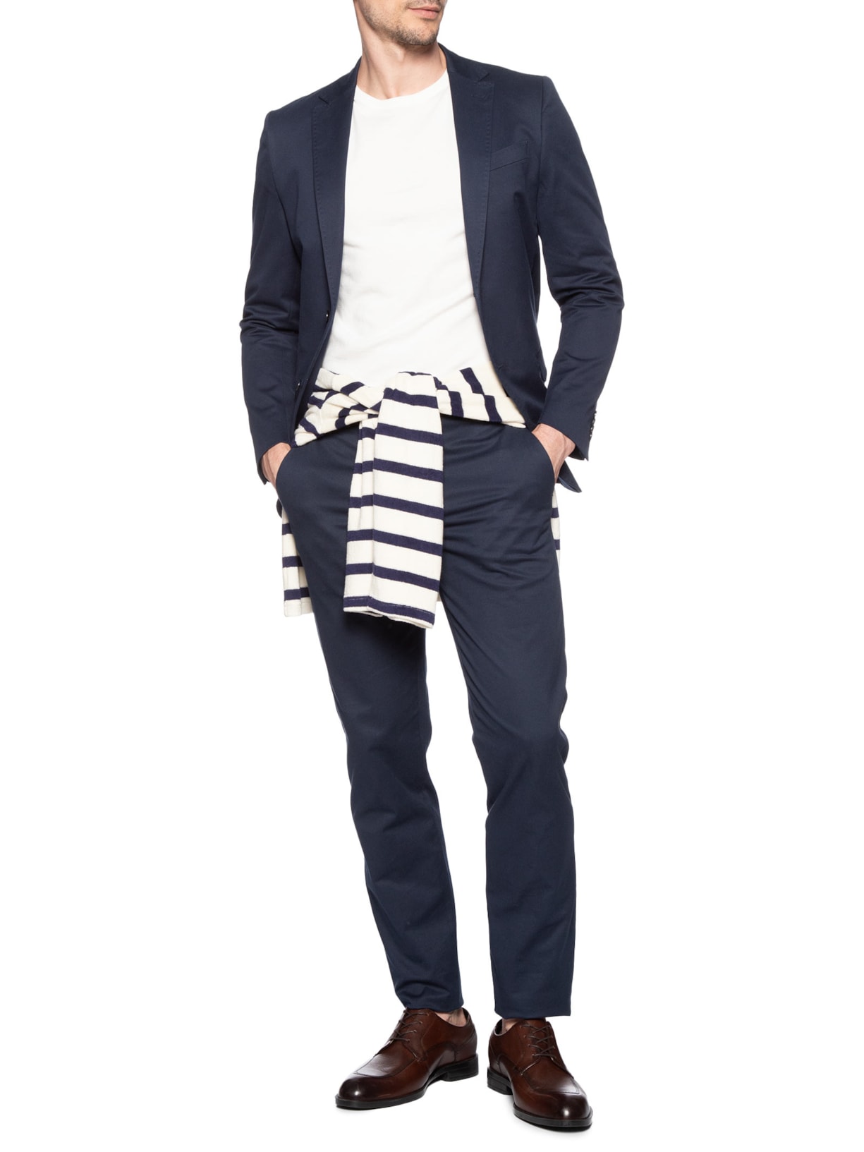 Paletó Masculino Algodão Com Elastano Sem Forro Azul Paramount Alfaiataria