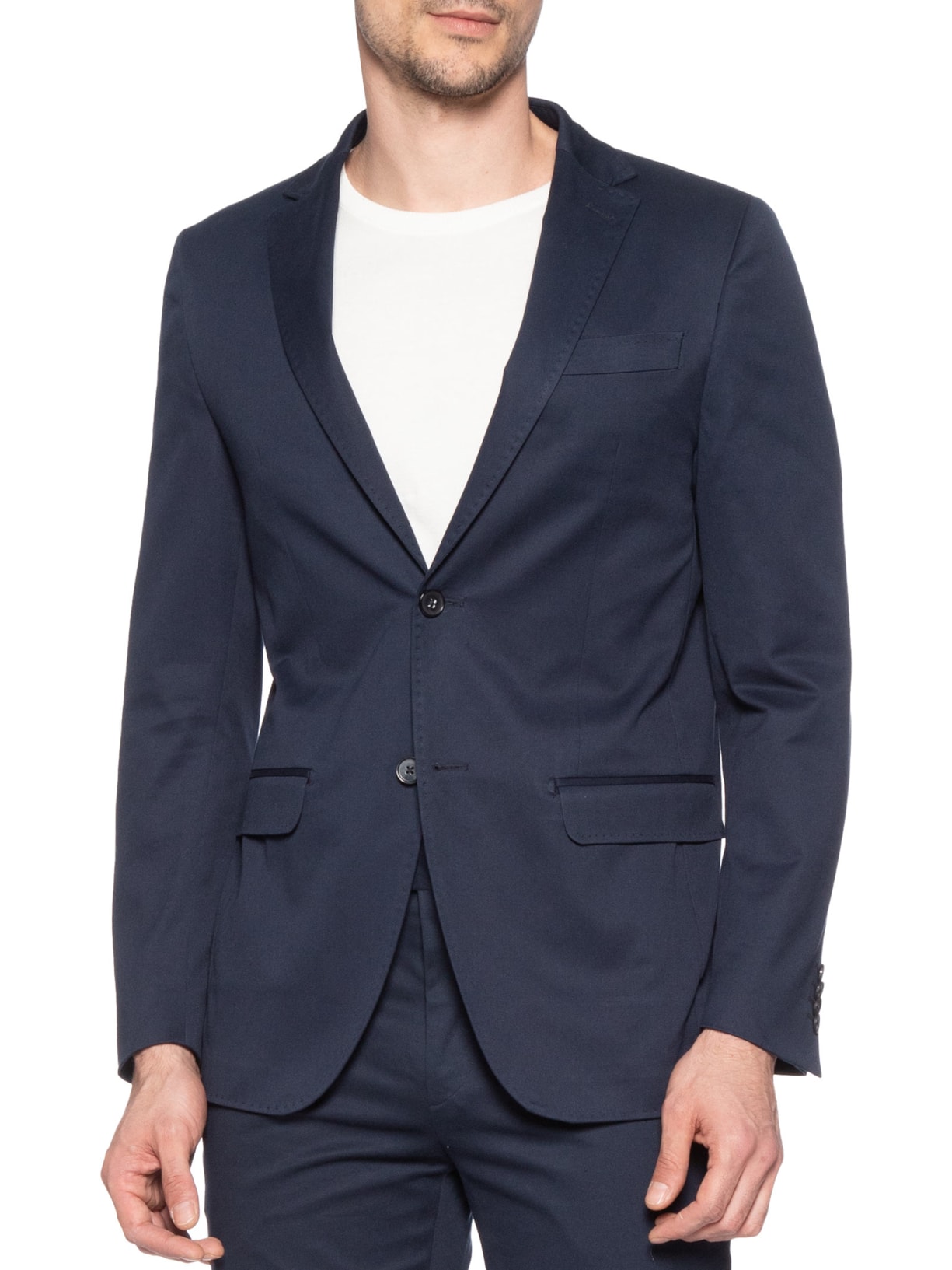 Paletó Masculino Algodão Com Elastano Sem Forro Azul Paramount Alfaiataria