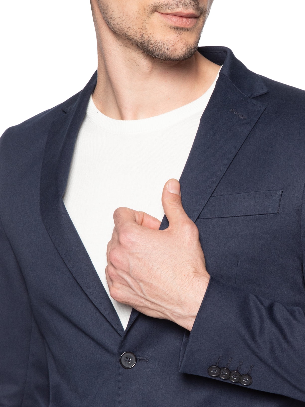 Paletó Masculino Algodão Com Elastano Sem Forro Azul Paramount Alfaiataria