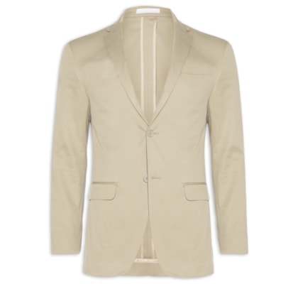 Paletó Masculino Algodão Com Elastano Sem Forro - Bege