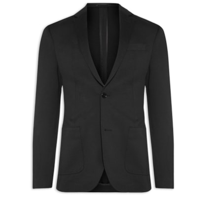 Paletó Masculino Sem Forro Malha Italiana - Preto