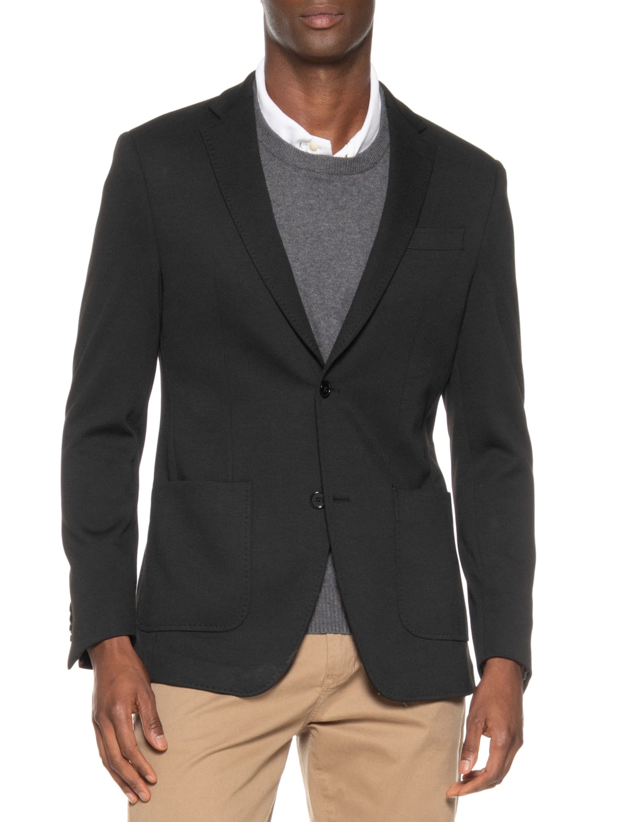 Paletó Masculino Sem Forro Malha Italiana Preto Paramount Alfaiataria