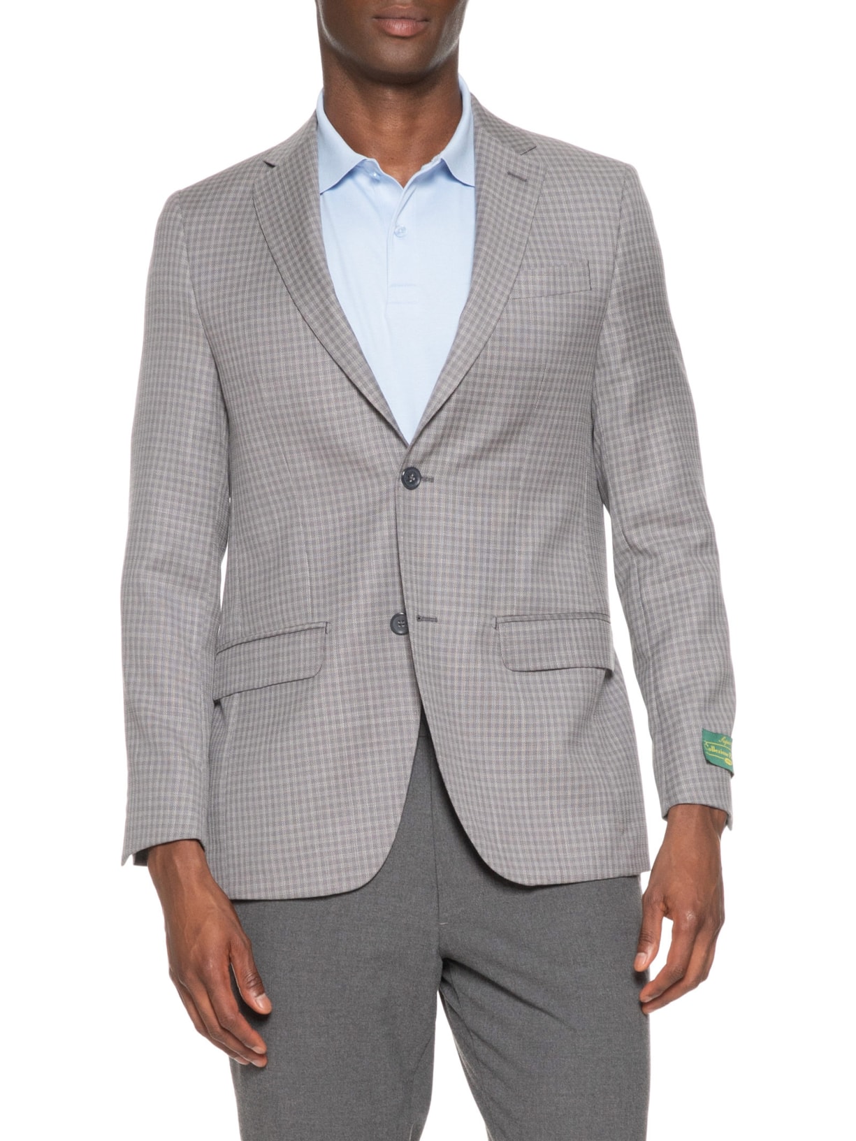 Paletó Masculino Super 120 2 Botões Forrado Cinza Paramount Alfaiataria
