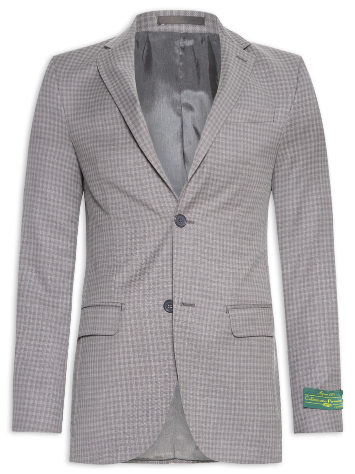 Paletó Masculino Super 120 2 Botões Forrado - Cinza