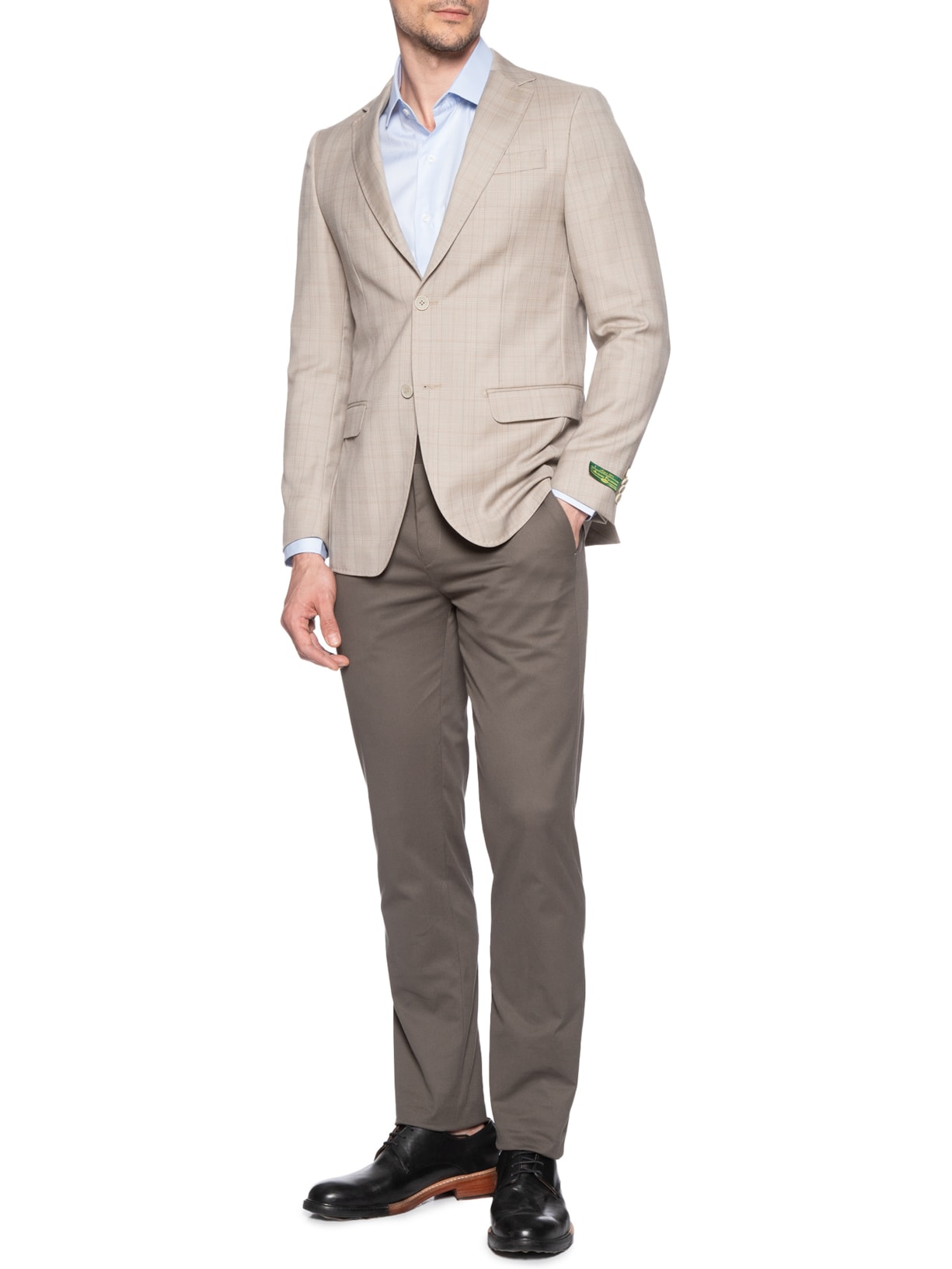 Paletó Masculino Super 120 Padronado Sem Forro Bege Paramount Alfaiataria