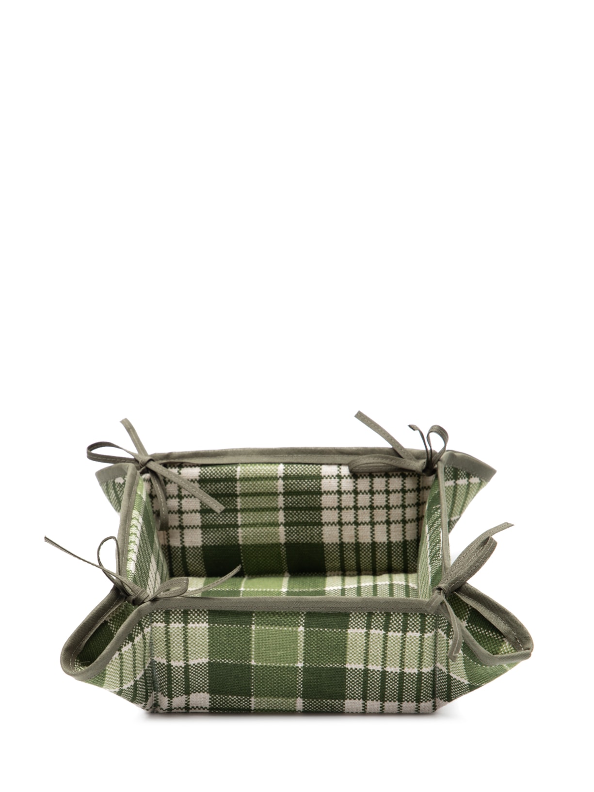 Panier Médio Linen Xadrez - Verde