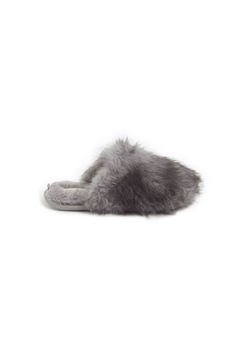 Pantufa Com Efeito De Pelo - Cinza