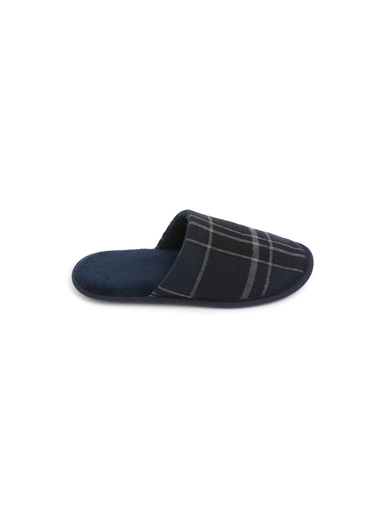 Pantufa Com Estampa Xadrez - Azul