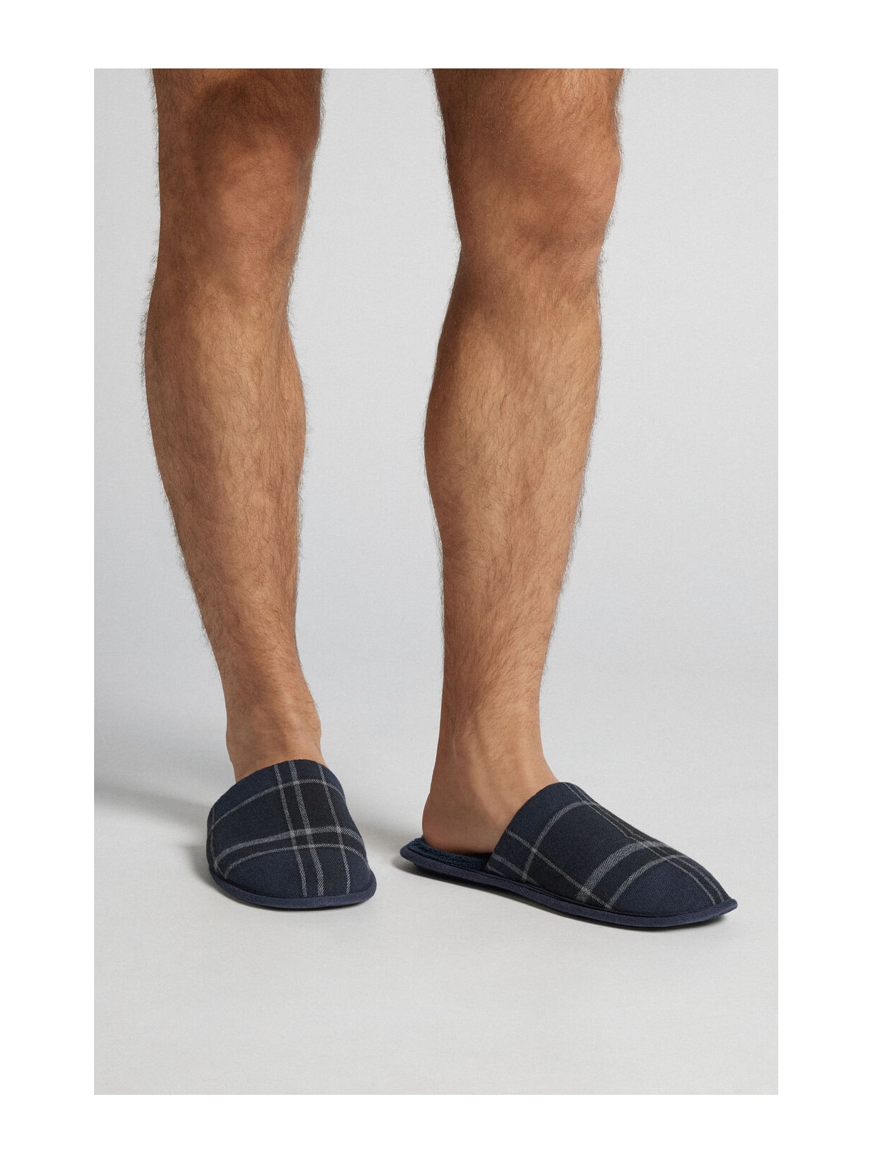 Pantufa Com Estampa  Xadrez Azul Intimissimi
