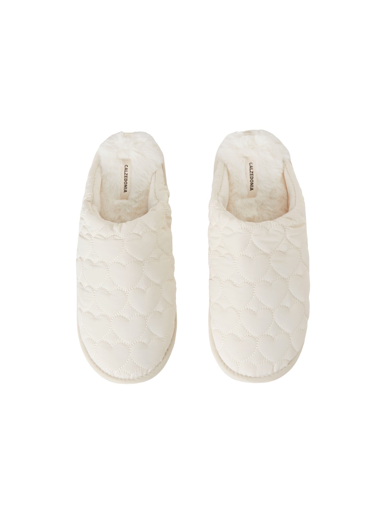 Pantufa Com Padrão De Corações - Branco