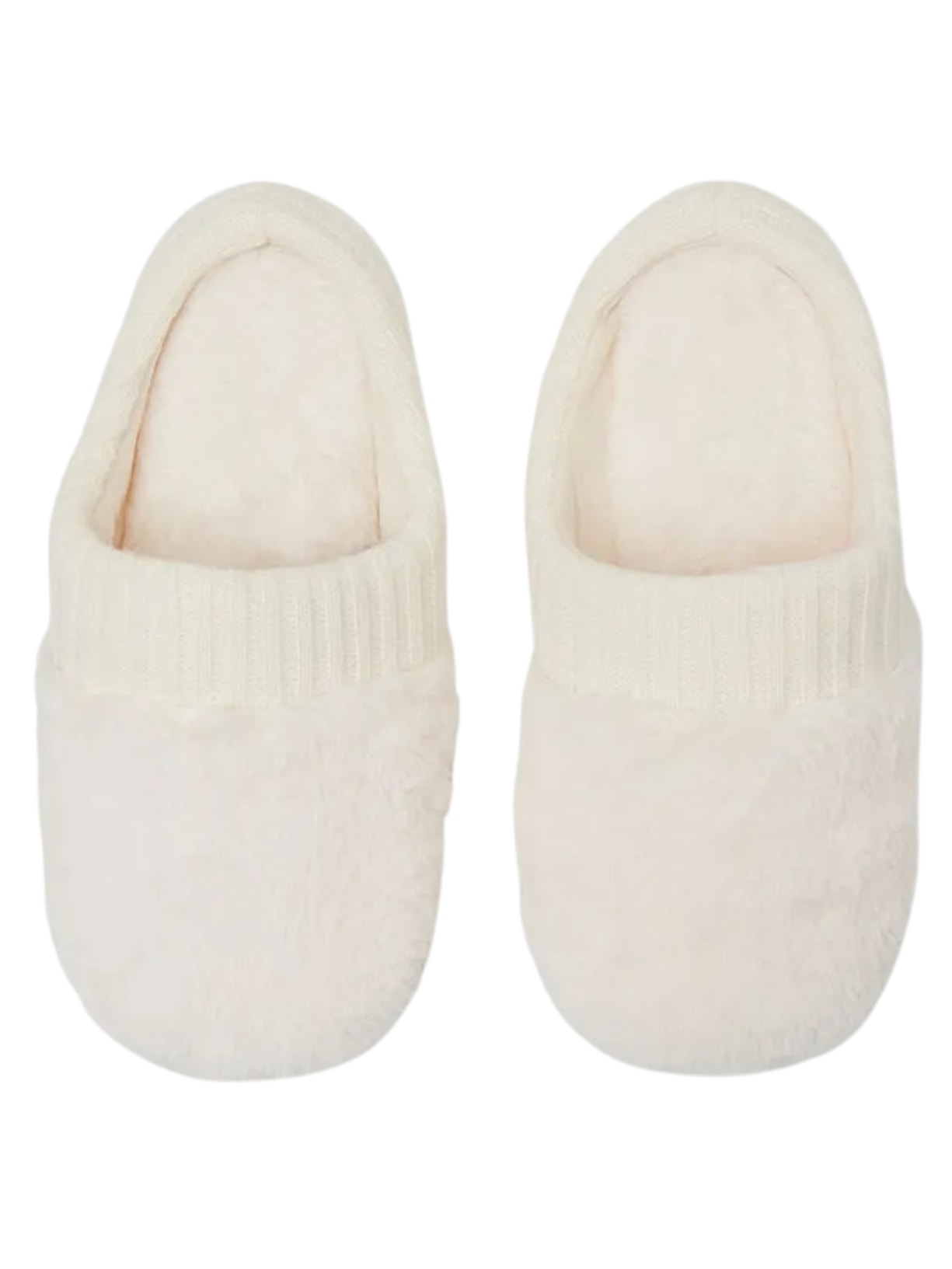 Pantufa Efeito Peluciado - Off-White