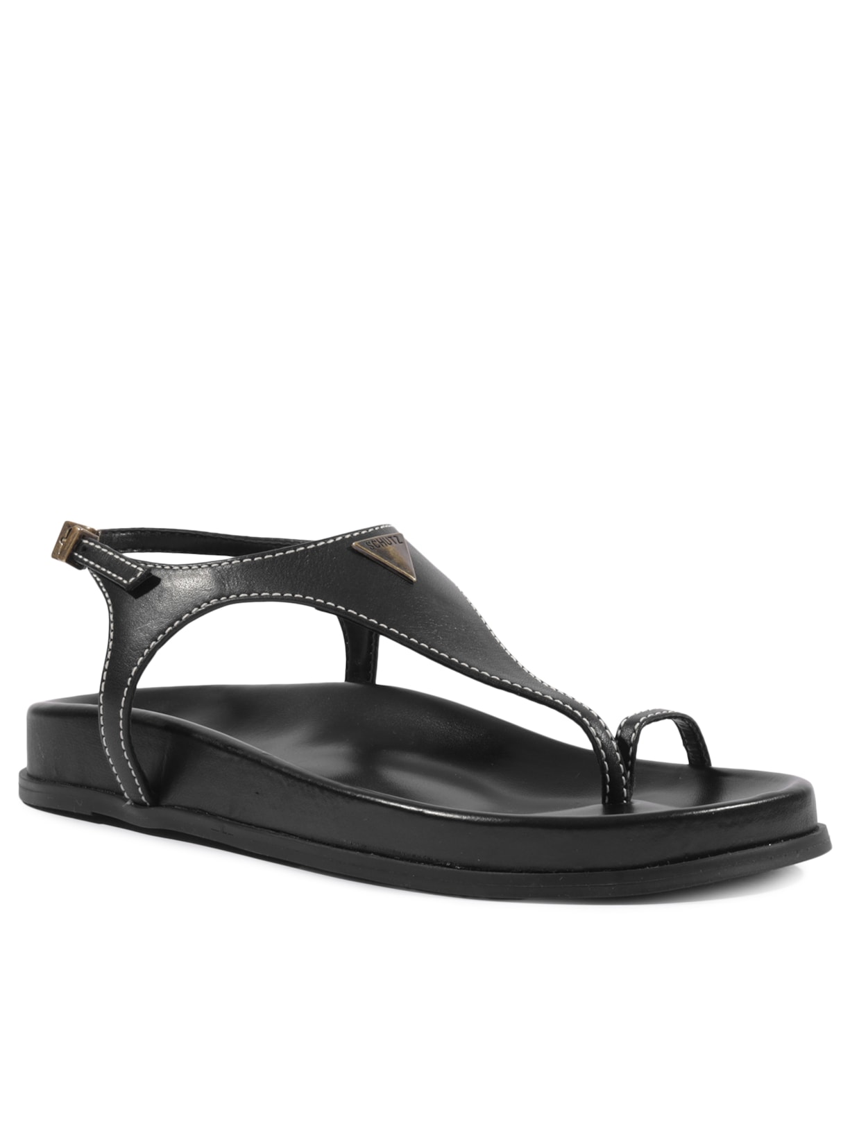 Papete Feminina Bico Redondo Preto Schutz