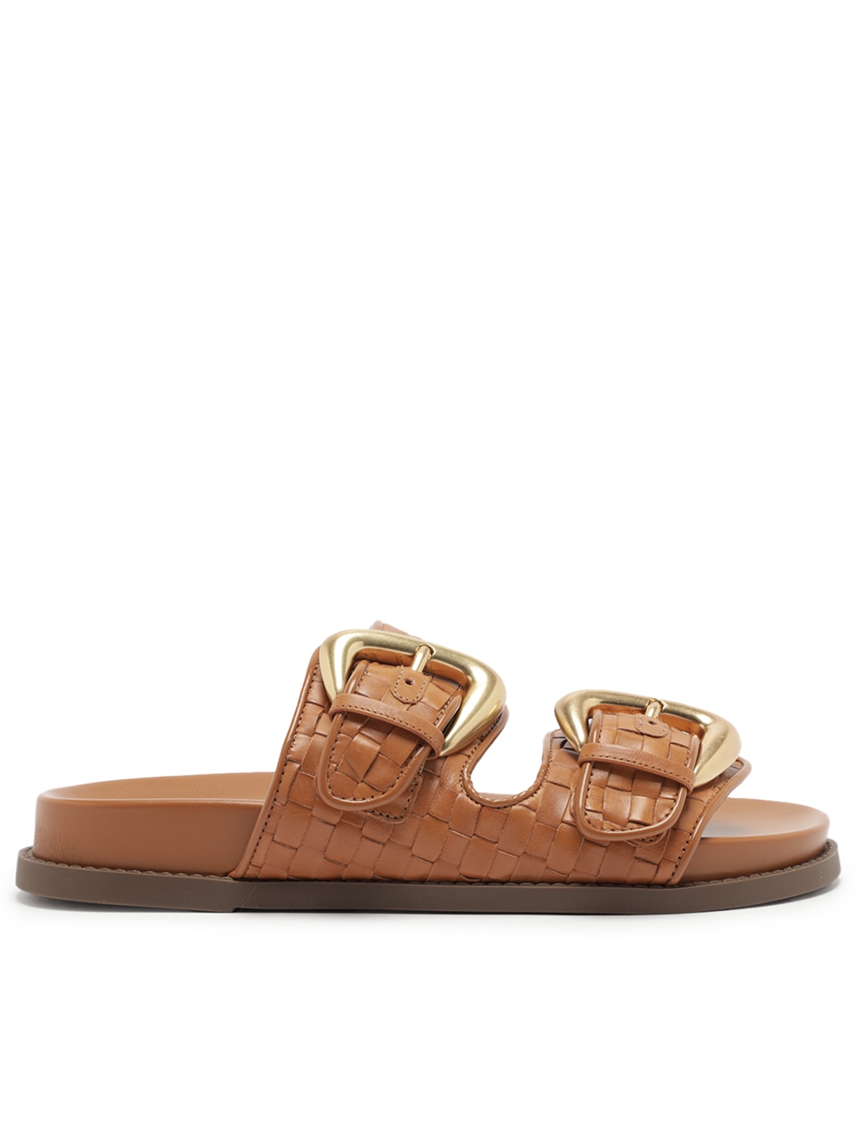 Papete Feminina Casual Flats Couro - Marrom