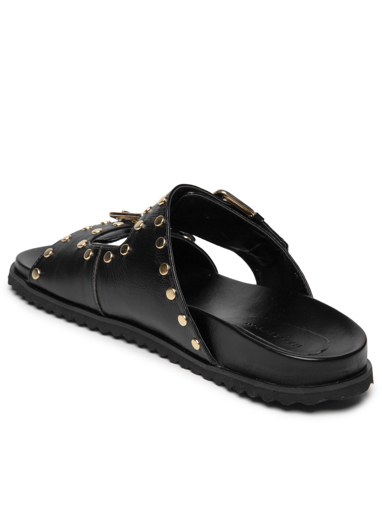 Papete Feminina em Couro com Tachas Preto Market 33