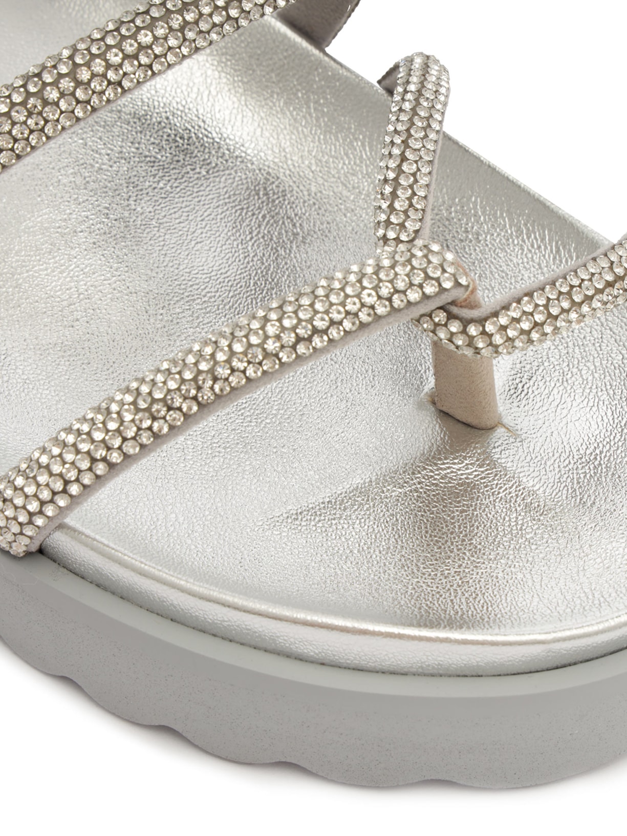 Papete Feminina Phoebe Sporty Tratorada Brilho Prateado Schutz